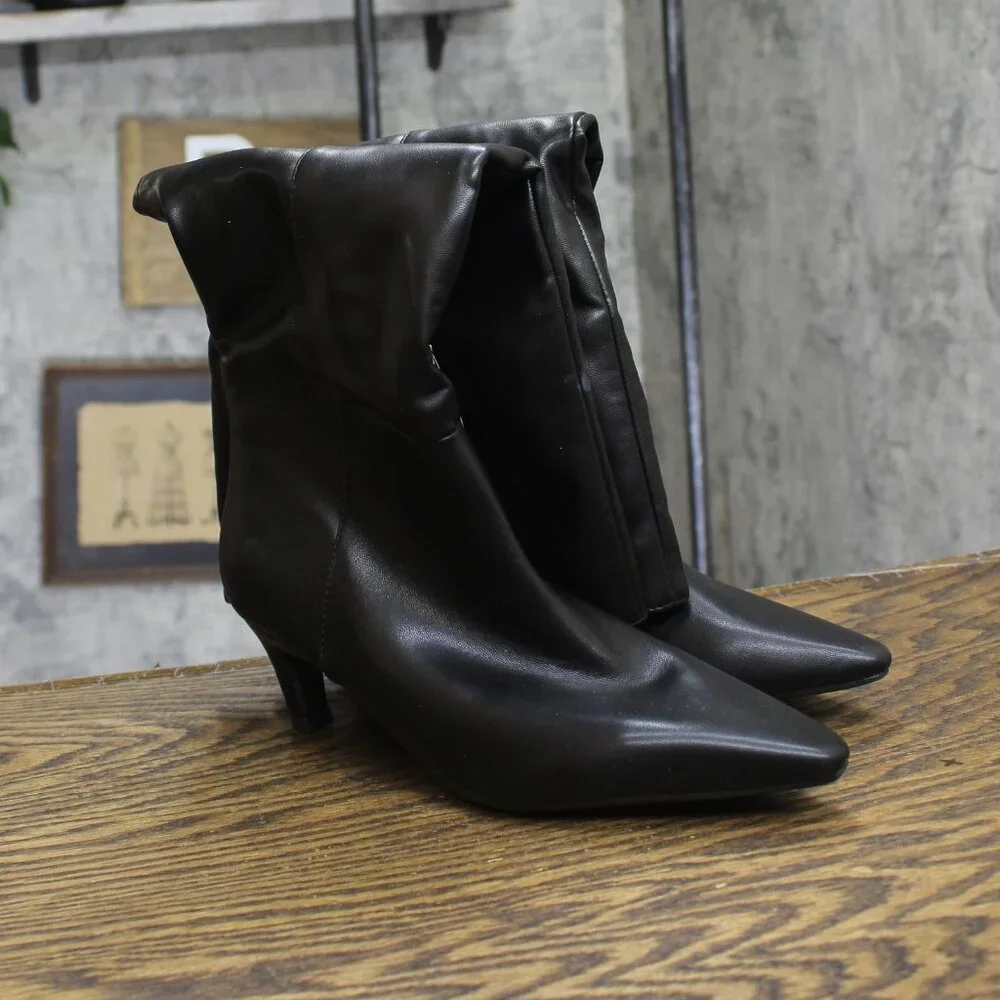 Universal Thread Womens Kendra Kitten Heel Tall Dress Boots 90511058 Black 6.5M - Picture 2 of 10